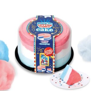 Party Puffs Red White Blue USA Cotton Candy Cake 16oz Tub